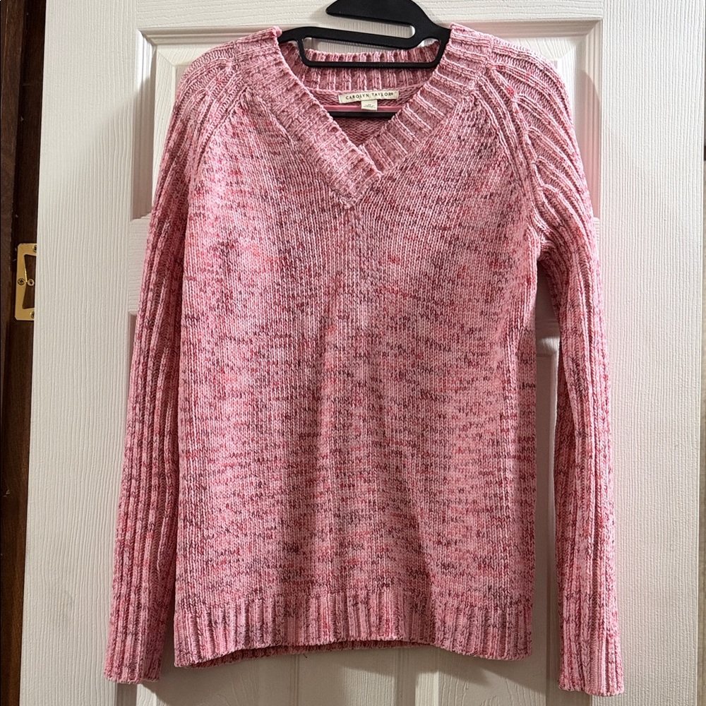 Carolyn Taylor Pink V-Neck Sweater